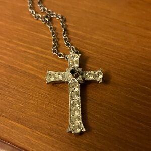 Elegant Silver Cross Pendant Necklace